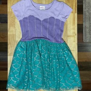 Disney Princess Ariel Little Mermaid Dress Girls Knit Top Sparkle 5T